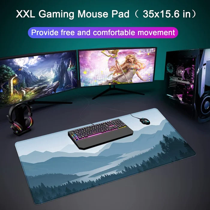 Desk Mat,Large Mouse Pad 35”×15.6”×0.12” XXL Extended Gaming Mouse Pad 03