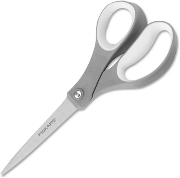 Fiskars 01-004761J Softgrip Scissors Straight Stainless Steel, 8 Inch,Gray 01