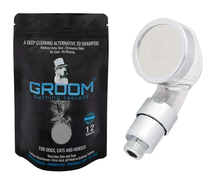 GROOM bathing tablets – Rapid Pet Bathing System With Sprayer 01