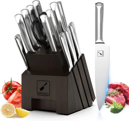 Knife Set, imarku 16 PCS High Carbon Japanese Stainless Steel Knife Sets for Kitchen 01