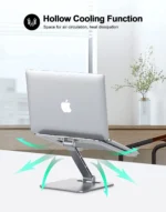 RIWUCT Foldable Laptop Stand, Height Adjustable Ergonomic Computer Stand for Desk 03