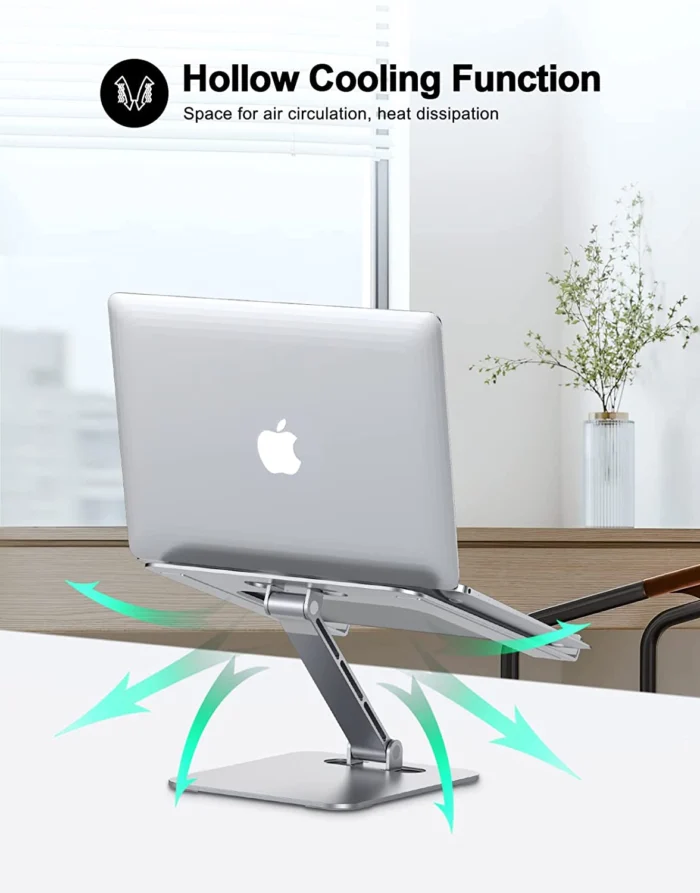 RIWUCT Foldable Laptop Stand, Height Adjustable Ergonomic Computer Stand for Desk 03