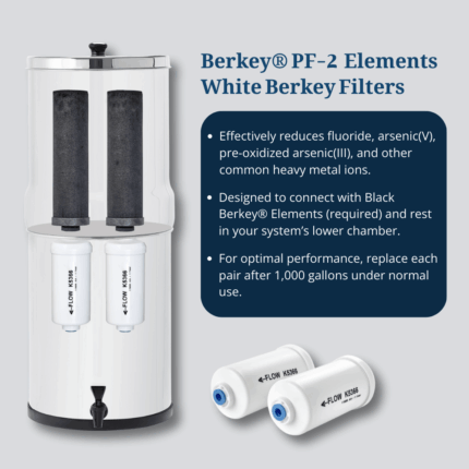 PF-2 replacement filters for fluoride and arsenic removal in gravity-fed Berkey water purifiers